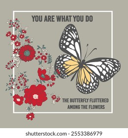 positive quote butterfly daisy ,flower watercolor,margarita,mariposa stationery,fashion,slogan,spring summer,sticker, etc,