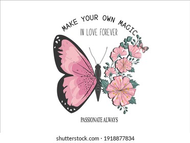 positive quote butterfly design vector art 