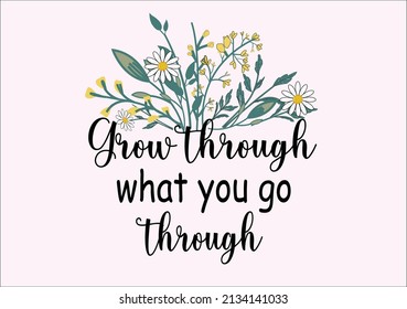 positive quote with flowers vector