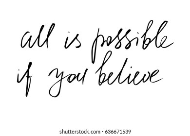 Positive Quote Phrase Calligraphy Text All Stock Vector (Royalty Free ...