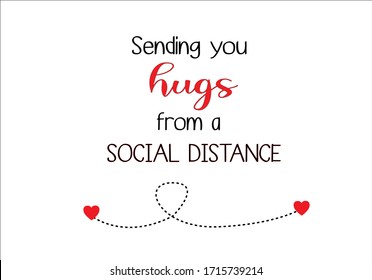 positive quotes social distancing  heart vector hand drawn social distance card with heart route  fashion style stationary,mug social media,banner,wallart,corona,covid-19