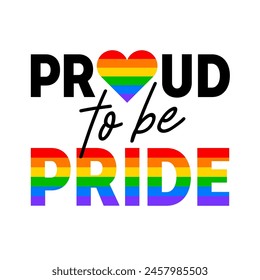 Positive quotes typography design with rainbow striped for Pride month celebration.