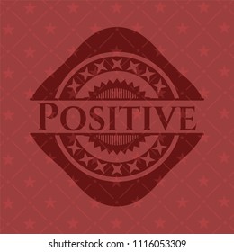 Positive red emblem. Retro