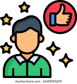 Positive Reinforcement Icon Lineal Color Vector Illustration