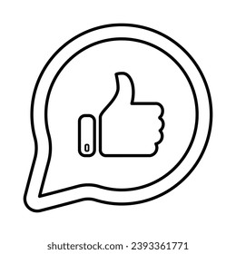 Positive Response Icon In Outline Style