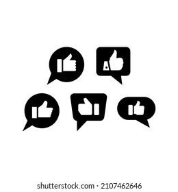 Icono de conjunto de respuesta positiva aislado en fondo blanco