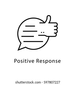 Positive Response Vector Line Icon 