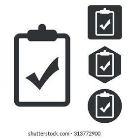Positive result icon set, monochrome, isolated on white