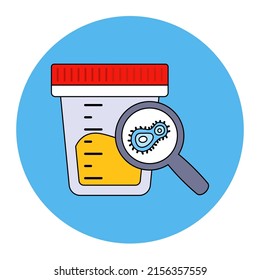 positive result in urine analysis. flat vector illustration.