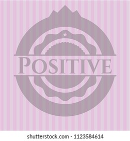 Positive retro pink emblem