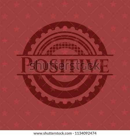Positive retro style red emblem