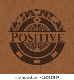 Positive retro wooden emblem