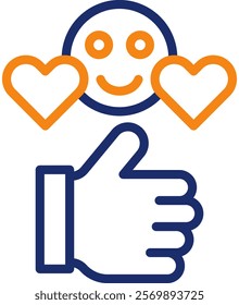 Positive Review Icon color line Vector Illustration