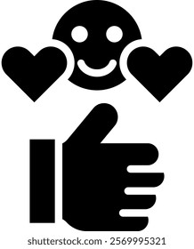 Positive Review Icon Glyph Vector Illustration