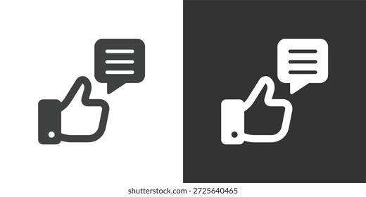 Icono de revisión positiva. Icono de la serie de glifos sólidos