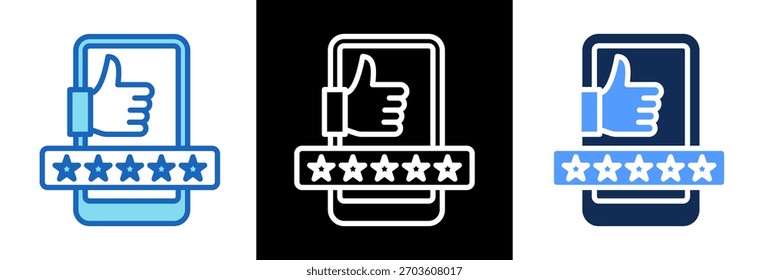 Ícone de revisão positiva - Ilustração do vetor de estilo triplo