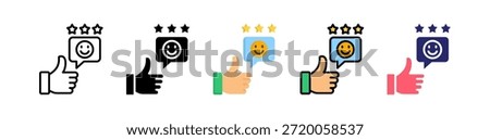 Positive Review Multiple Style Icon Set Collection..