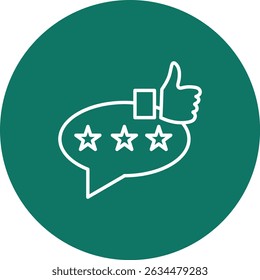 Positive Review Vector Line Circle Icon Design