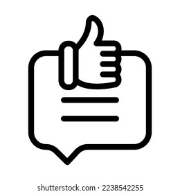 Positive Review Vector Line Icon Design