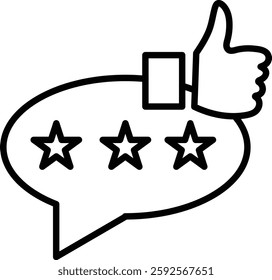 Positive Review Vector Line Icon Design