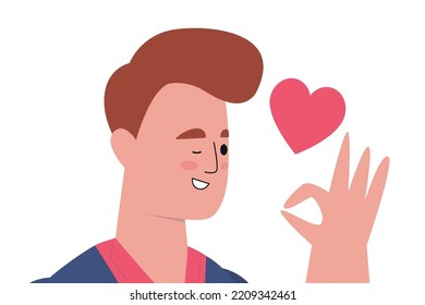 Positive Self Perception, Self Pride, Self Acceptance, Self Image. Vector Illustration In A Flat Style