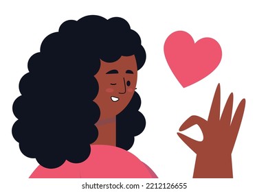 Positive Self Perception, Self Pride, Self Acceptance, Self Image. Vector Illustration In A Flat Style