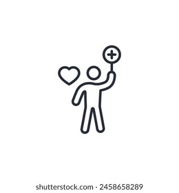 Positive Self Talk icon. vector.Editable stroke.linear style sign for use web design,logo.Symbol illustration.