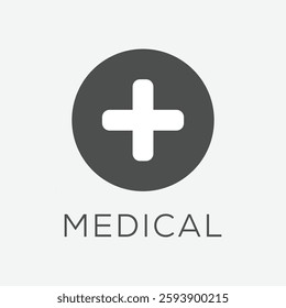 Positive sign medical icons solid style vector.
