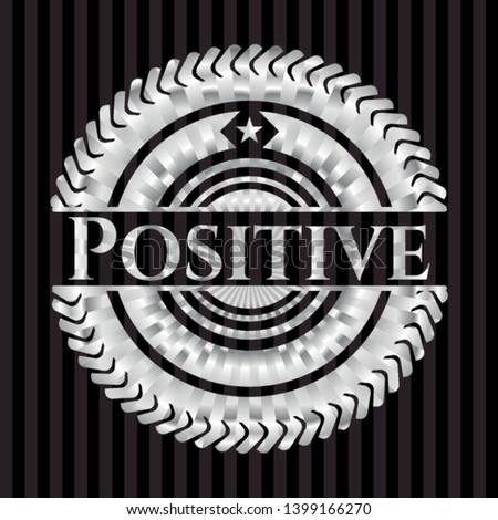 Positive silvery badge. Vector Illustration. Mosaic.