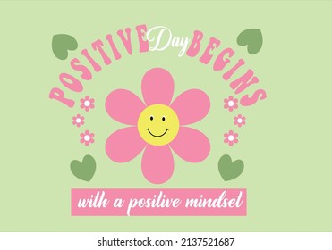 positive slogan daisy hipster vector art