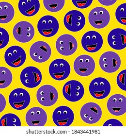 Positive smile faces abstract background. Smiling emoticons