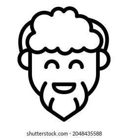 Positive smiling icon. Outline positive smiling vector icon for web design isolated on white background