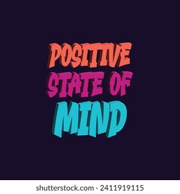 Estado positivo del diseño de tipografía mental cita diseño vectorial