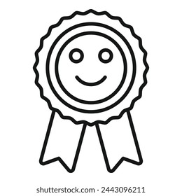 Positive survey emblem icon outline vector. Expression user. Gaming average rank