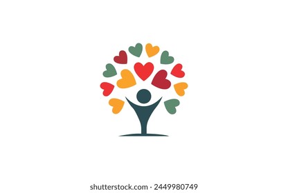 Positive symbol. People, love, life Vector sign Love Tree