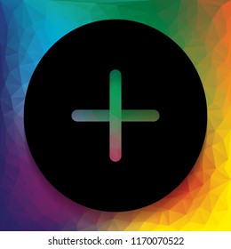 Positive symbol plus sign. Vector. Flat style black icon on white.