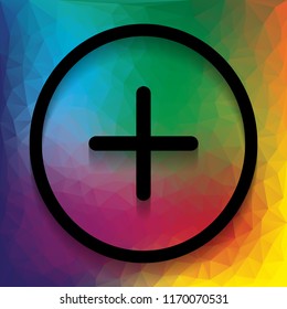 Positive symbol plus sign. Vector. Flat style black icon on white.