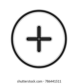 Positive symbol plus sign. Vector. Flat style black icon on white.