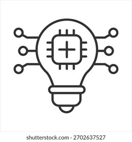 Positive Technology Outline Icon Vector Illustration