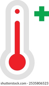 Positive Temperature Thermometer icon design