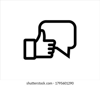 Positive testimonial icon outline and linear vector.