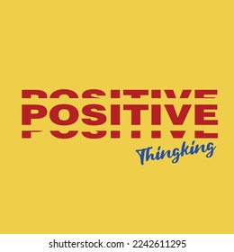 positive thingking typography quotes vector design