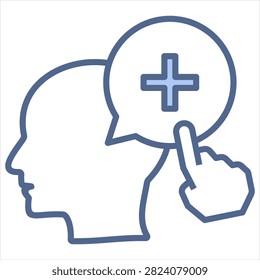 Positive Thinking Blue Icon Style Collection