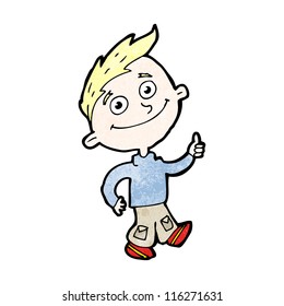 positive thinking cartoon boy
