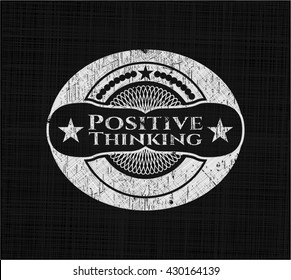Positive Thinking chalk emblem written on a blackboard