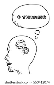 positive thinking character doodle