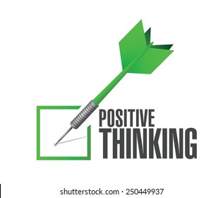 positive thinking check dart illustration design over a white background