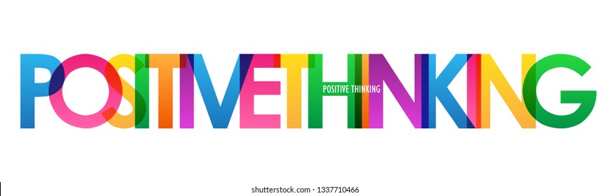 POSITIVE THINKING colorful typography banner