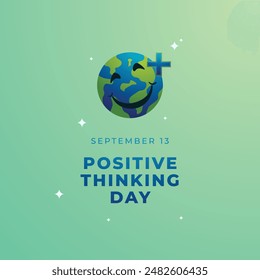 Positive Thinking Day. Flat art design. Good for celebration template usage. eps 10. 