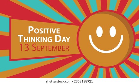 Positive Thinking Day vector banner design. Happy Positive Thinking Day modern minimal graphic poster illustration.